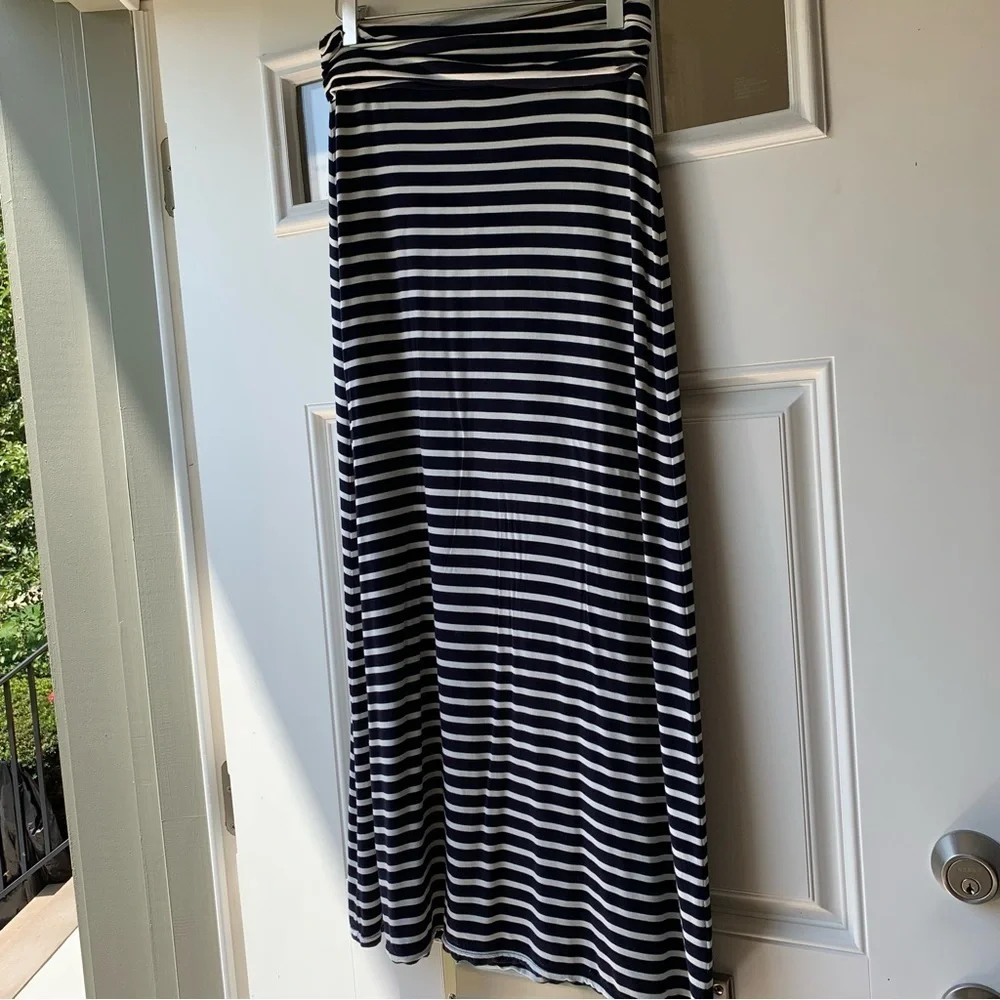 J. Crew Striped Modal, Spandex Maxi Skirt- Sz XS - Picture 1 of 10